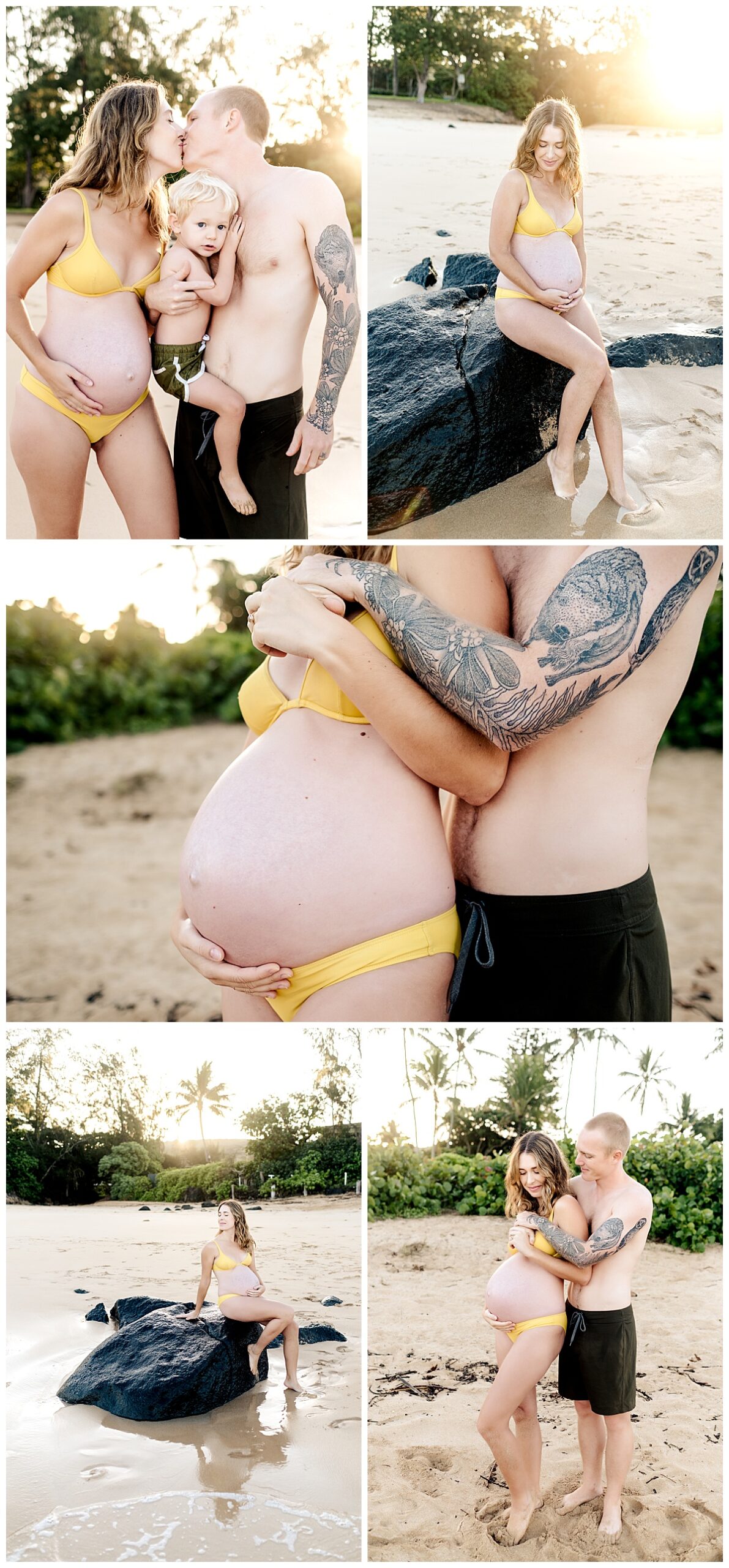 family pictures on the beach in Hawaii