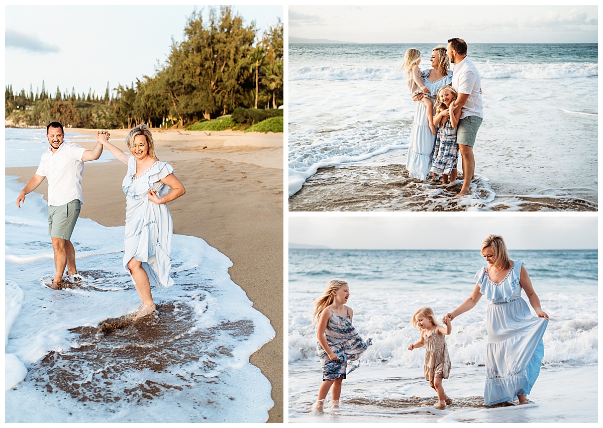 Family pictures at the beach in Maui, Hawaii by Sea Level Photography, a Hawaii family photographer. 